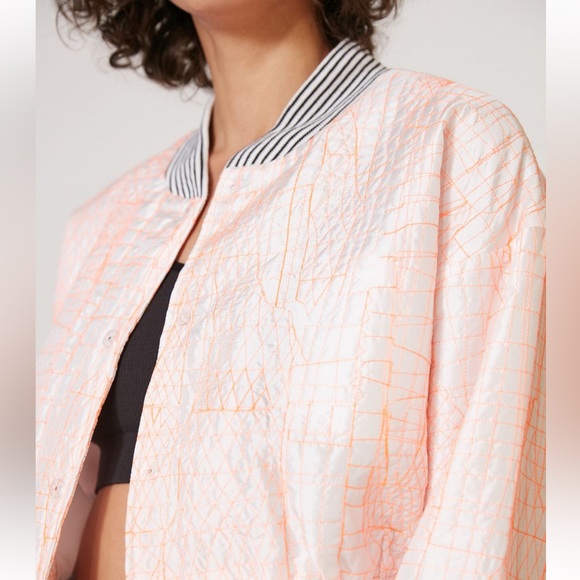 Without Walls Katey Embroidered Parachute Cropped Bomber Jacket - Picture 3 of 11